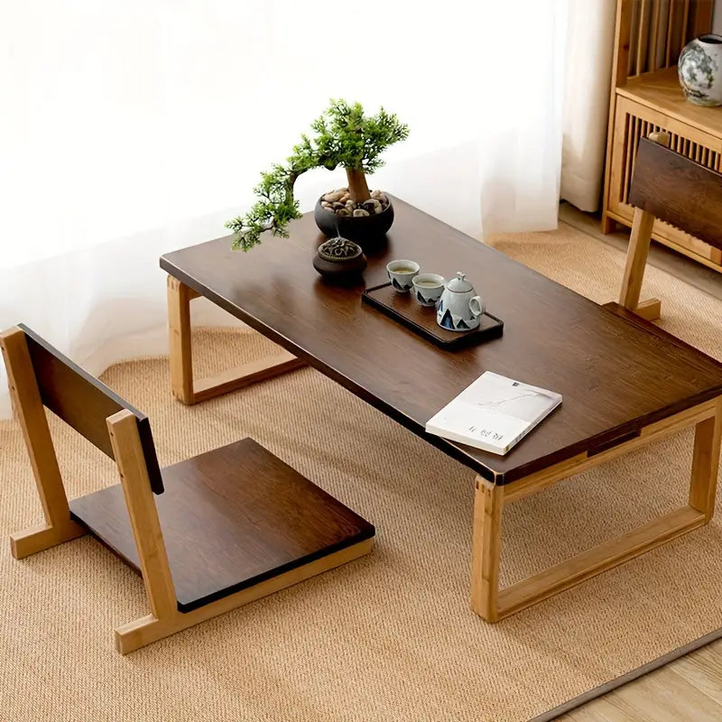 Eco-Friendly Bamboo Floor Chair - Brown-2