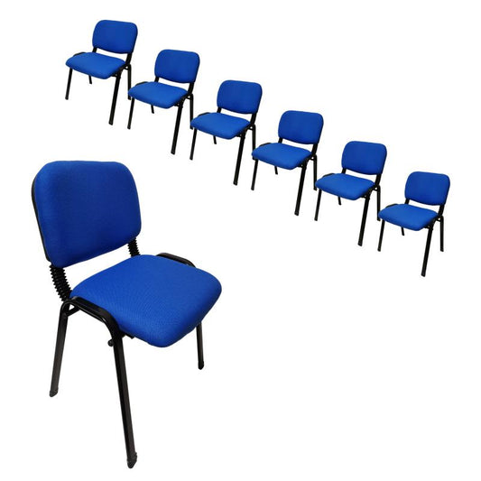 Stackable Office Conference Visitor and Community Chairs (Set of 7-Blue)-0
