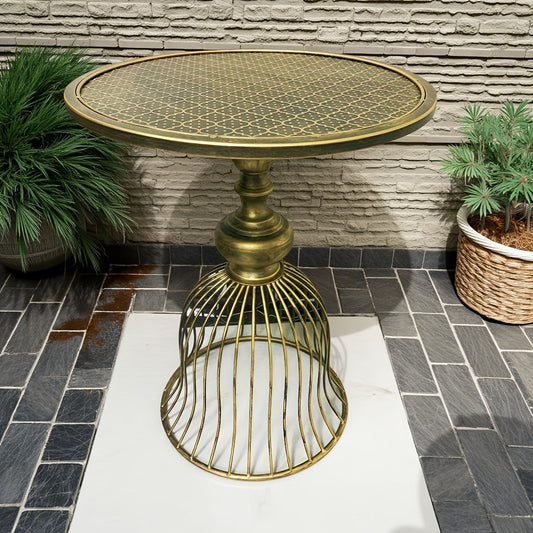 Round Metal Table Courtyard Antique Bronze-1