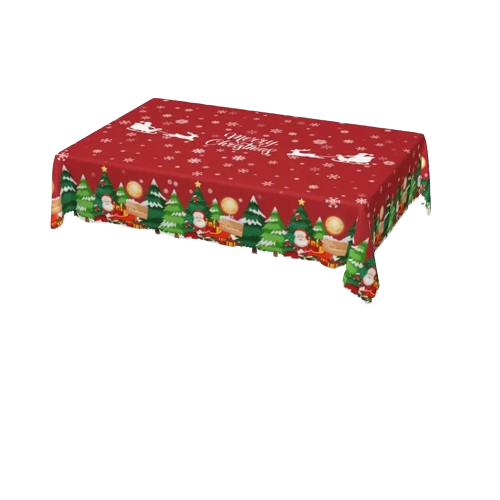 Transform Your Table with 1pc Merry Christmas Polyester Tablecloth-0