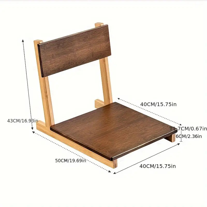Eco-Friendly Bamboo Floor Chair - Brown-3