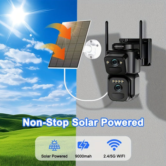 Security Camera with LED Spotlight with 360° Solar LED-1