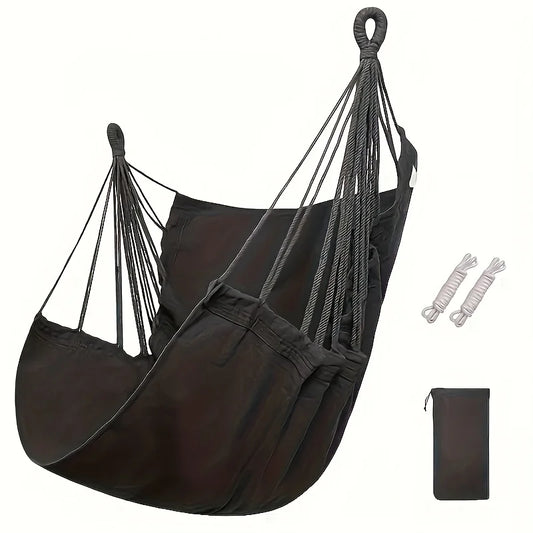 Outdoor Leisure Fabric Hammock Chair with Storage Bag-0