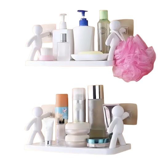 Pure Elegance: 2pcs White Floating Shelves for Your Bathroom Oasis-0