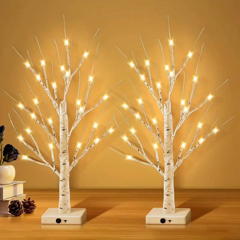 24LT 60.96cm Lighted Birch Tree - Warm White Christmas Lights-1