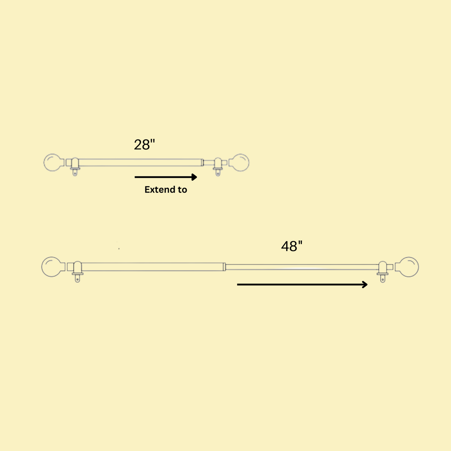 Bronze Double Curtain Pole | Ball Finials | Rustproof | 25KG Load | Modern Style-3