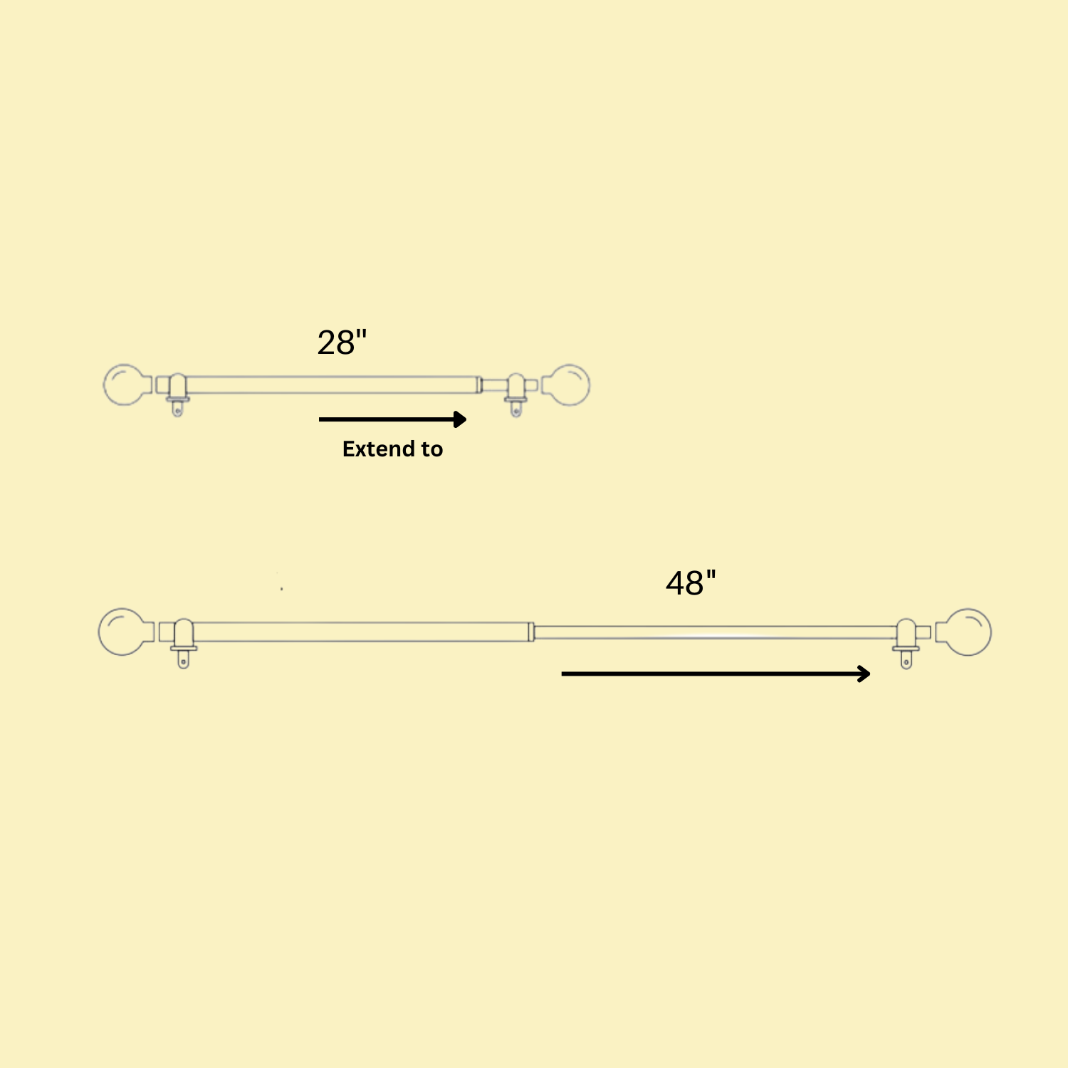 Bronze Double Curtain Pole | Ball Finials | Rustproof | 25KG Load | Modern Style-3