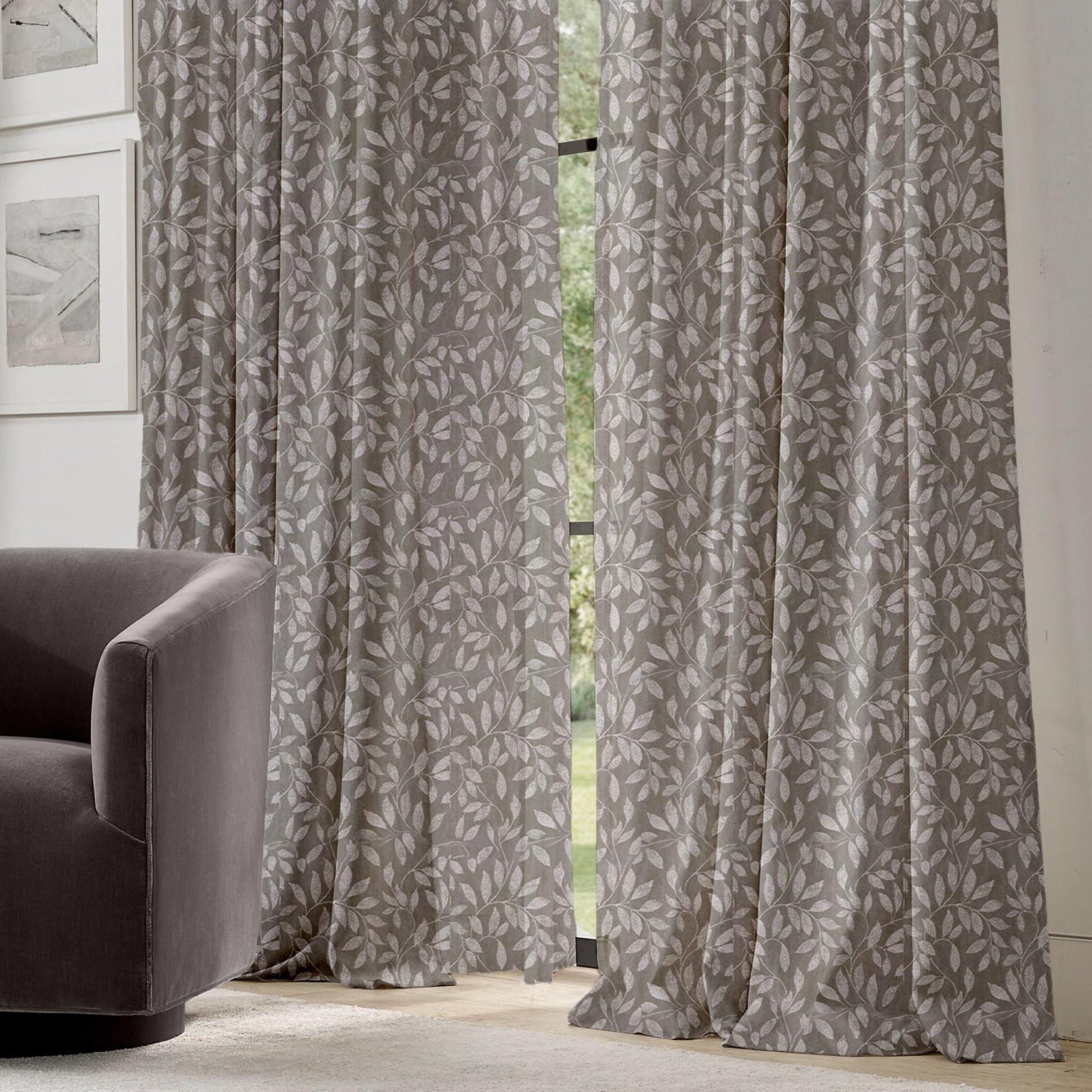 Bespoke Botanical Print Cotton Linen Curtains | Pinch Pleats & Euro Pleats | Standard & Custom Sizes-1