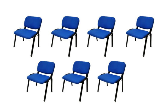 Stackable Office Conference Visitor and Community Chairs (Set of 7-Blue)-1