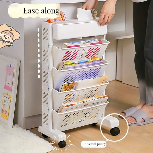 Movable Desk Side Bookshelf-1