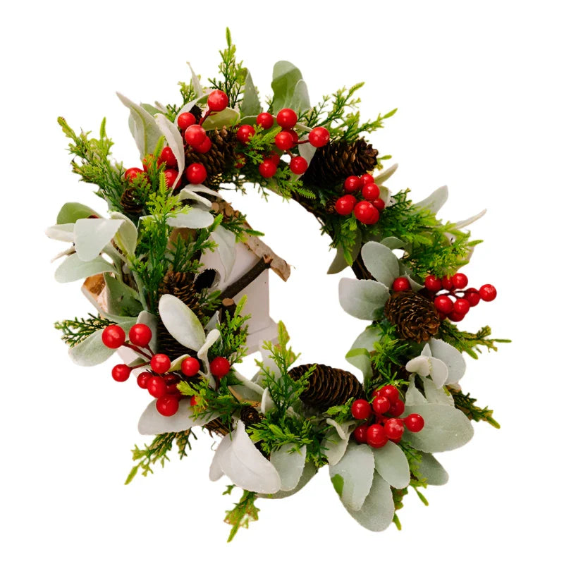 NNEOBA Christmas Wreath Simulated Garland Hanging Decor-0