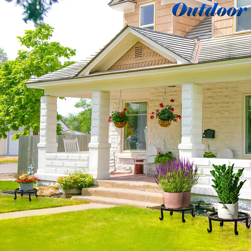 5-Pack Metal Plant Stands for Indoor and Outdoor Use-3