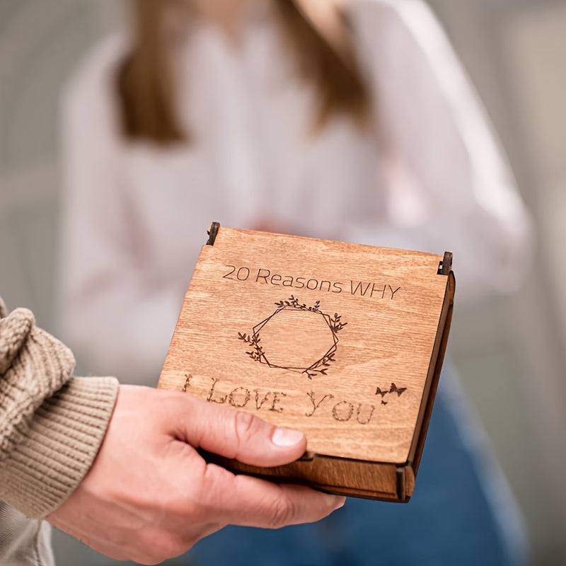 20 Reasons Why I Love You Wooden Heart Puzzle-4