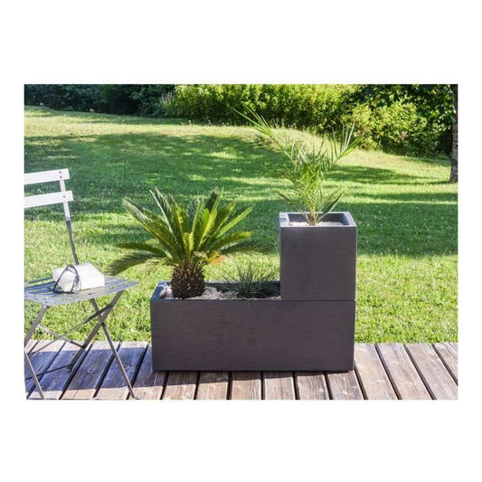 Plant pot EDA Red Anthracite Dark grey Plastic Squared 5 cm-1