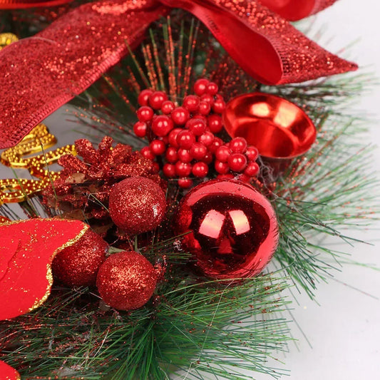 Christmas Wreath Door Garland with Hanging Ornaments-1