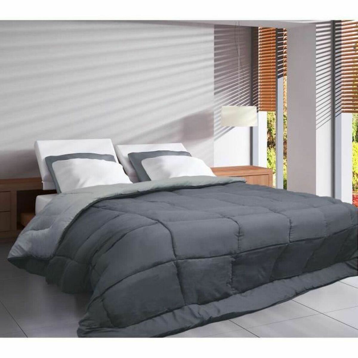 Bedspread (quilt) Poyet  Motte Calgary Silver 240 x 260 cm-1
