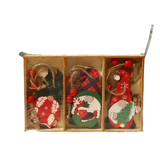 9pcs Festive Christmas Wooden Hanging Box - Decorating and Gifting-0