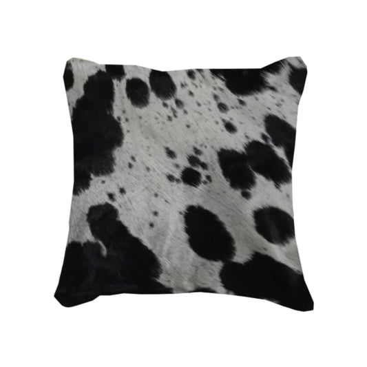 Cowhide Leather Black Cow Cushion Cover-1