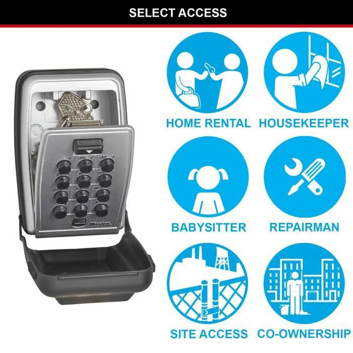 Safety Deposit Box for Keys Master Lock 5423EURD Black Black/Grey Zinc-1