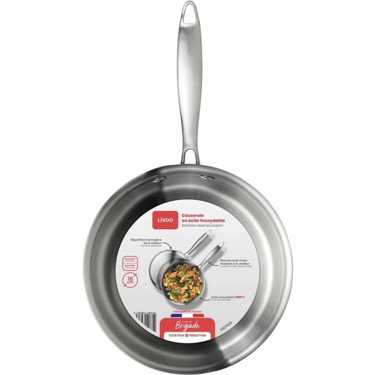 Saucepan Livoo Steel Stainless steel Ø 18 cm-2