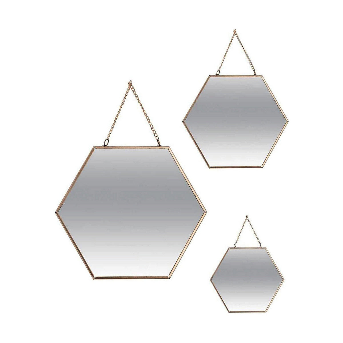 Mirror Set Atmosphera Hexagonal Golden Metal (3 Pieces)-0