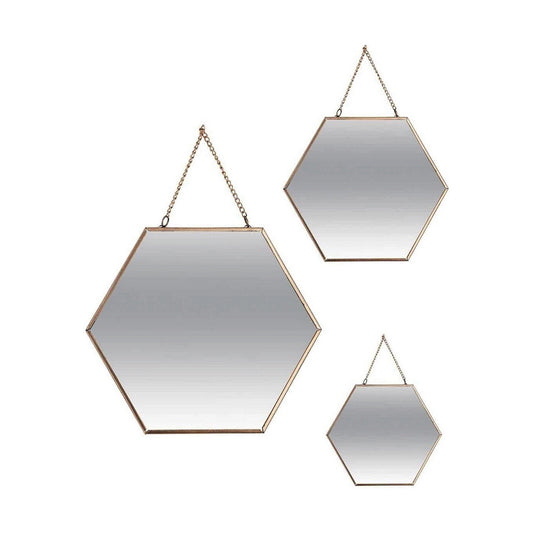 Mirror Set Atmosphera Hexagonal Golden Metal (3 Pieces)-0