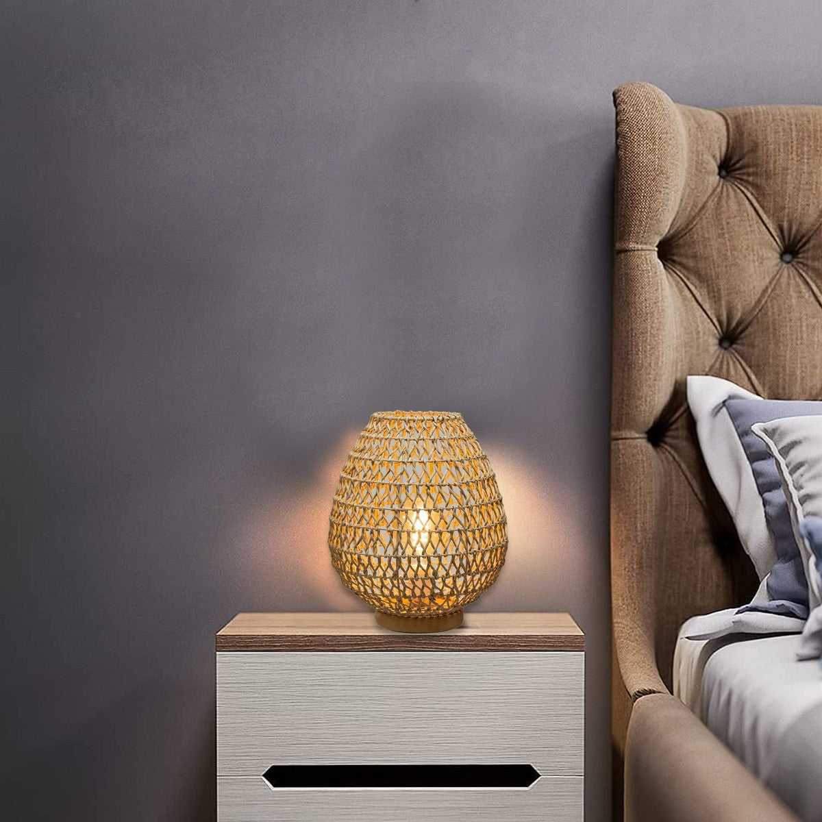 Desk lamp Atmosphera Tressé Sand 40 W Ø 35,5 x 30 cm-3