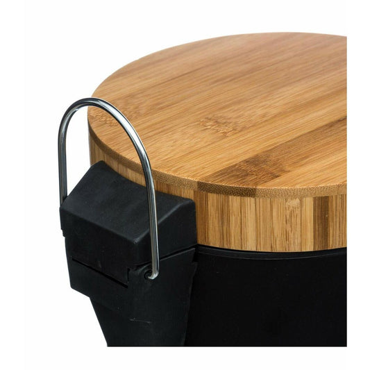 Rubbish bin 5five Simply Smart Natureo Bamboo 3 L White Black (3 L)-1