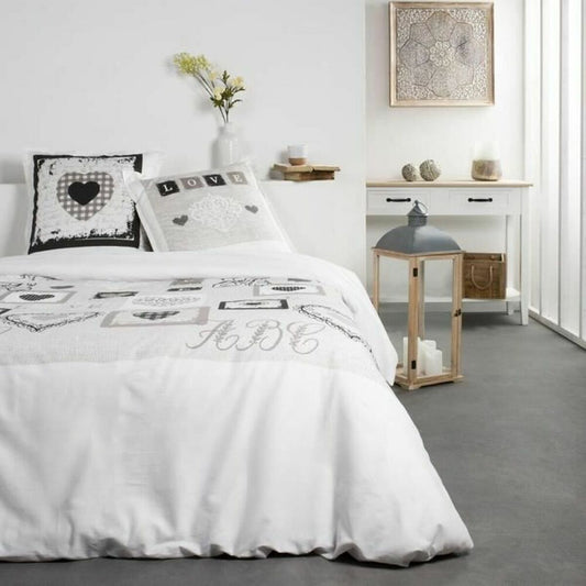 Bedding set TODAY Hearts White Double bed 240 x 260 cm-1