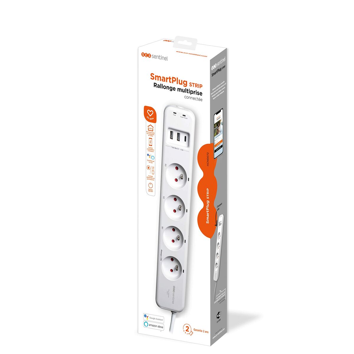 4-socket plugboard without power switch SCS SENTINEL SmartPlug 240 V-3