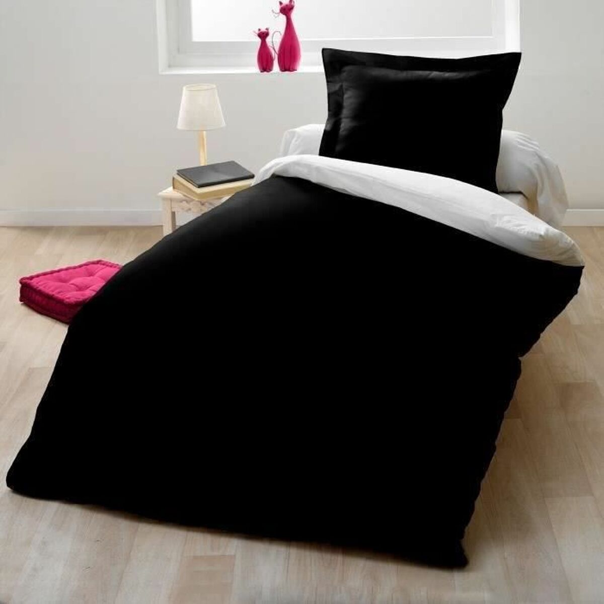Nordic cover Lovely Home Black Bicoloured 140 x 200 cm-0