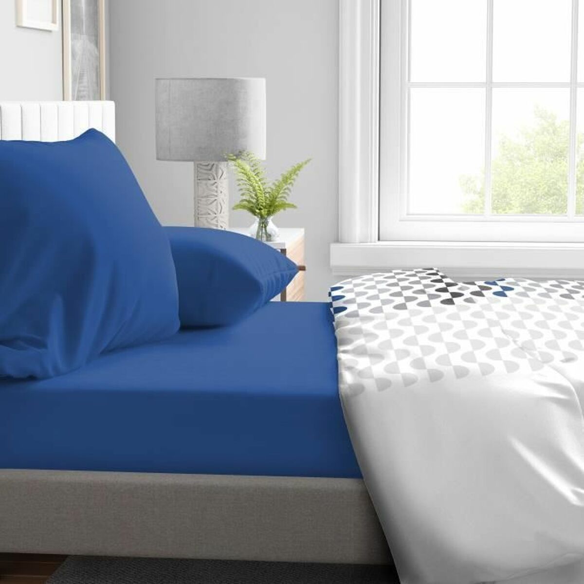 Fitted bottom sheet HOME LINGE PASSION HP71775 Blue 180 x 200 + 30 cm-1
