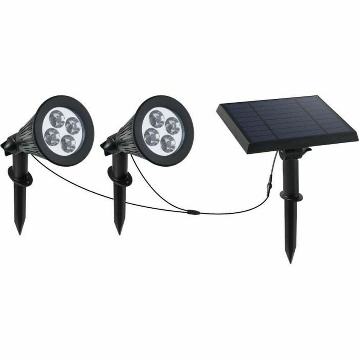 Solar-powered spotlight Lumi Garden Family Spiky 2-in-1 Black Aluminium Steel (2 Units)-0