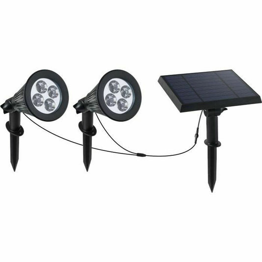 Solar-powered spotlight Lumi Garden Family Spiky 2-in-1 Black Aluminium Steel (2 Units)-0