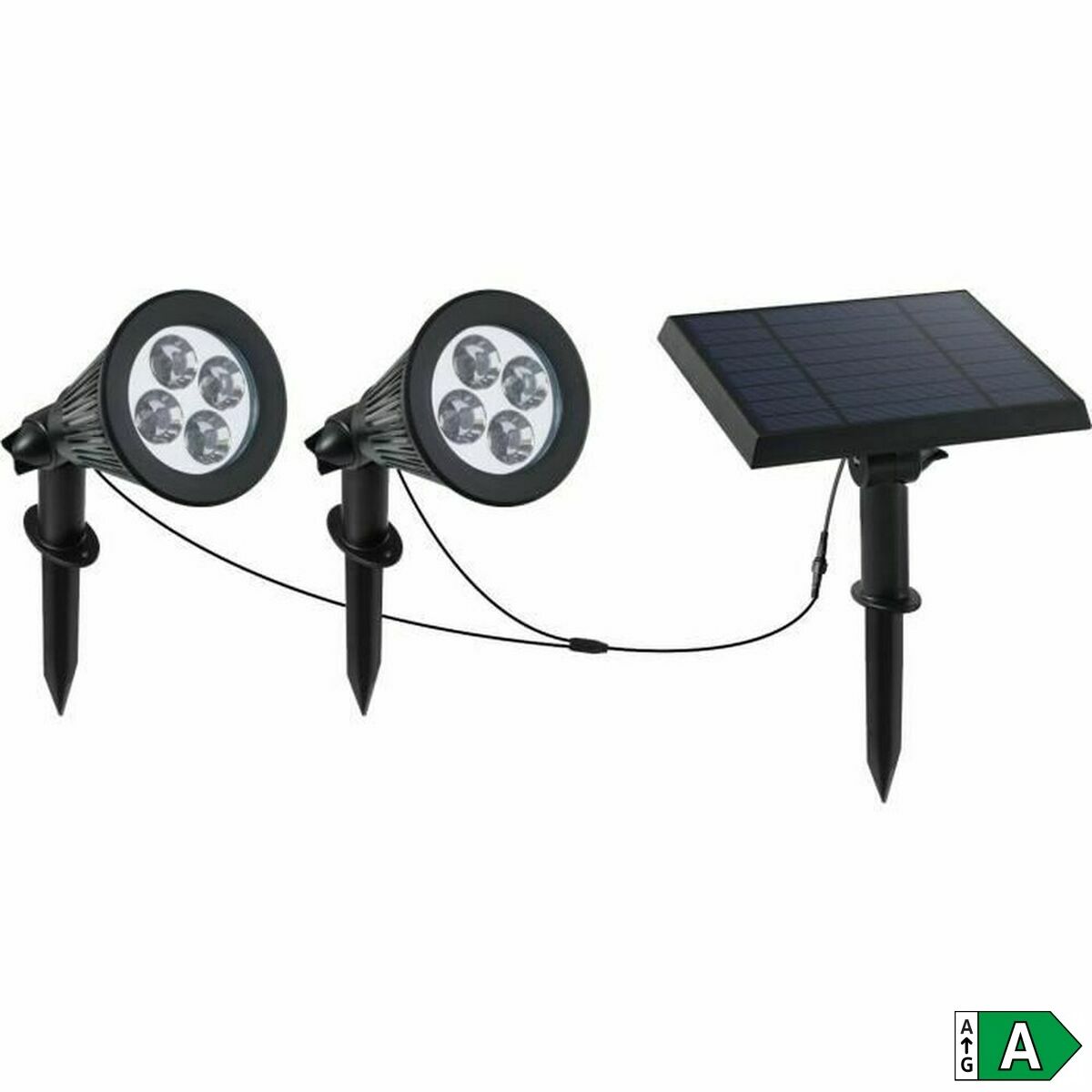 Solar-powered spotlight Lumi Garden Family Spiky 2-in-1 Black Aluminium Steel (2 Units)-1