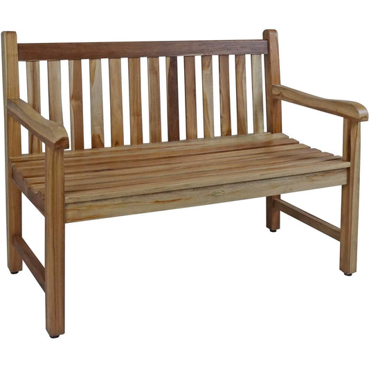 26" Natural Teak Solid Wood Garden Bench-0
