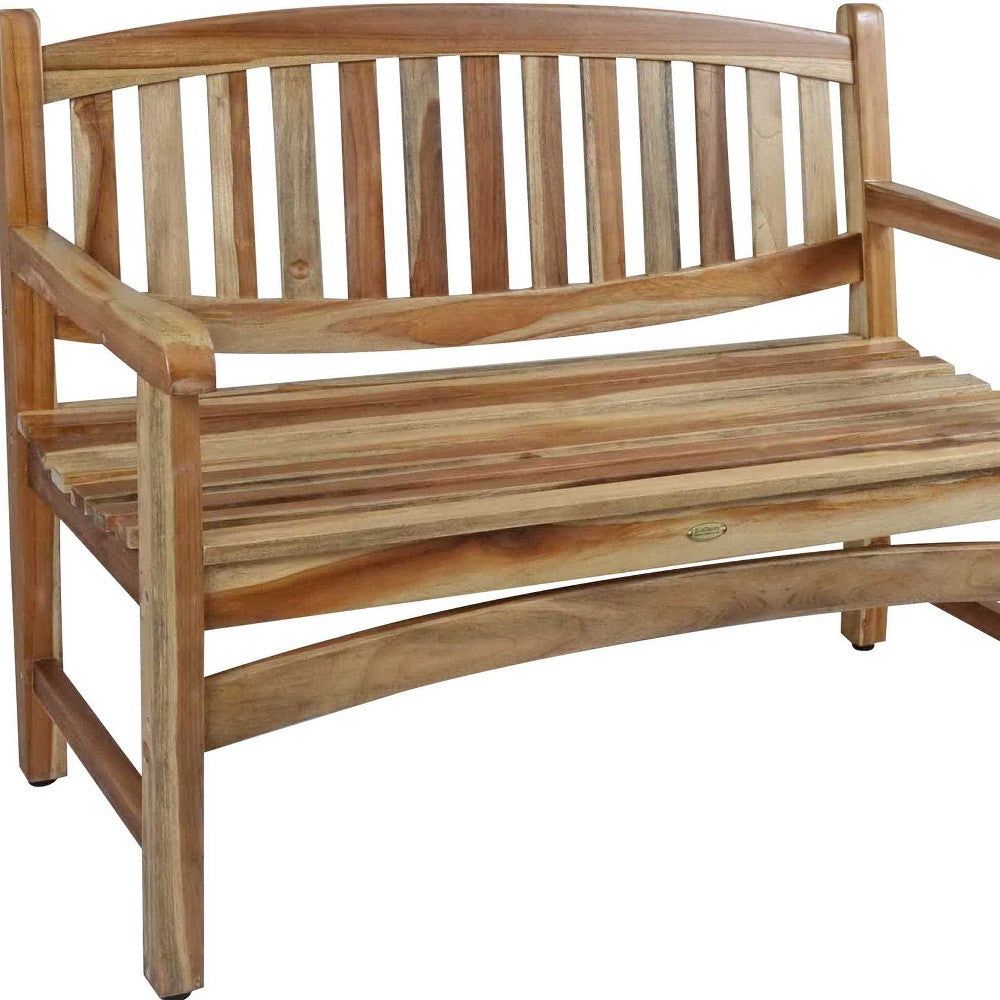 26" Natural Teak Solid Wood Garden Bench-8