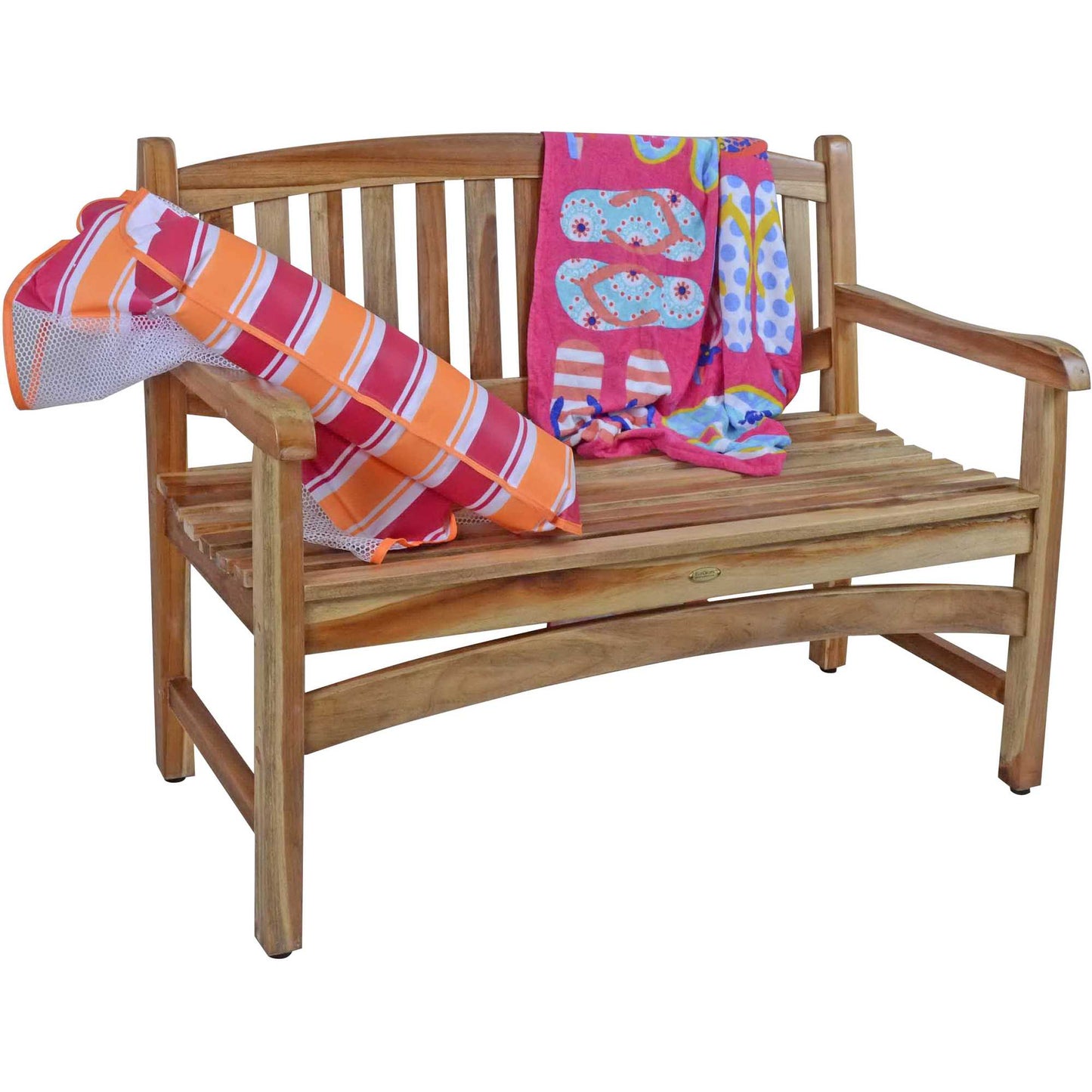 26" Natural Teak Solid Wood Garden Bench-2