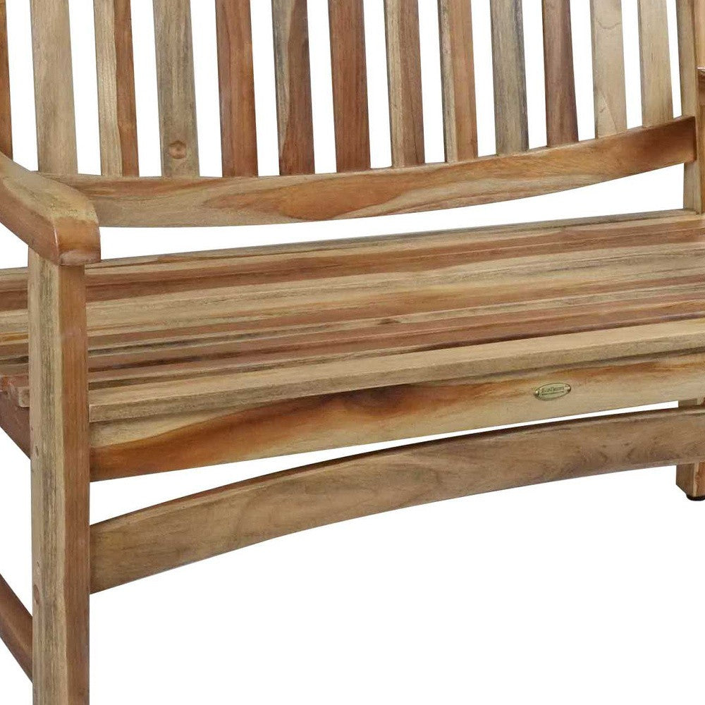 26" Natural Teak Solid Wood Garden Bench-7