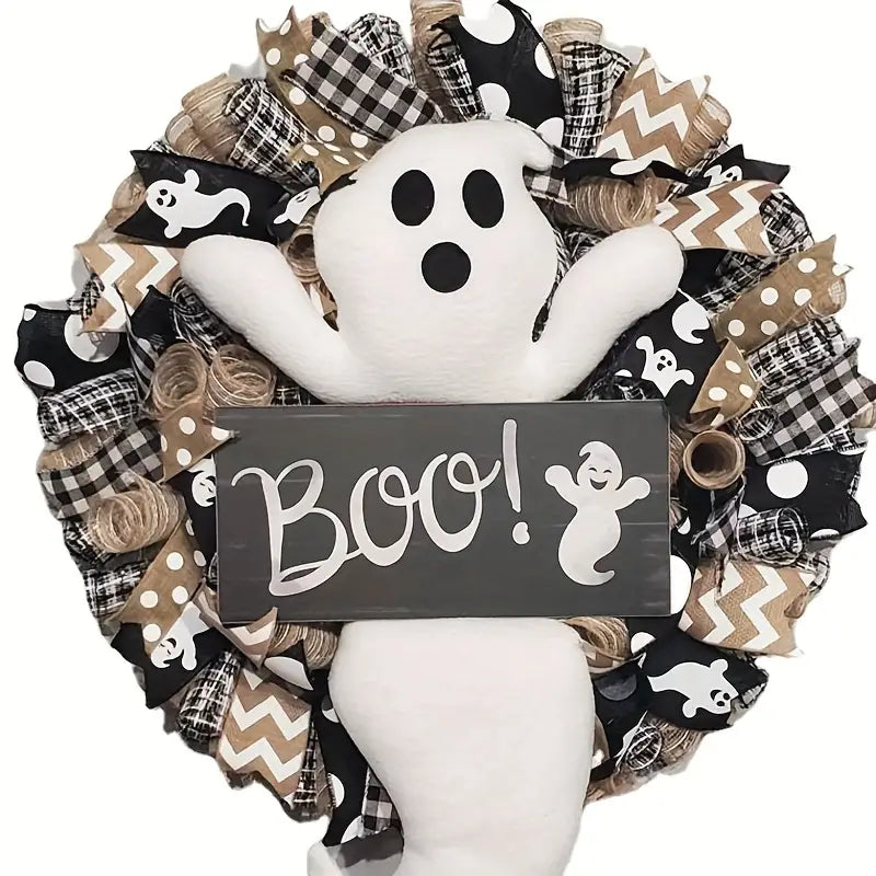 Ghostly Greetings: Haunting Halloween Wreaths-3