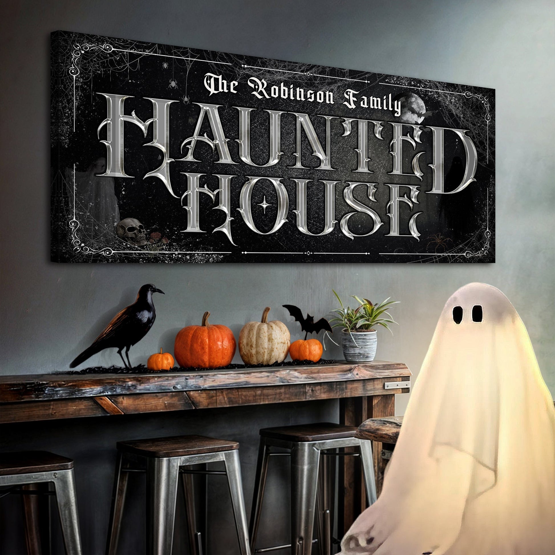 Personalized Haunted House Halloween Sign III-0