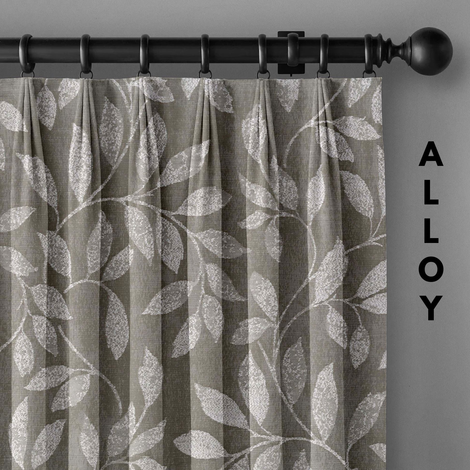 Bespoke Botanical Print Cotton Linen Curtains | Pinch Pleats & Euro Pleats | Standard & Custom Sizes-2