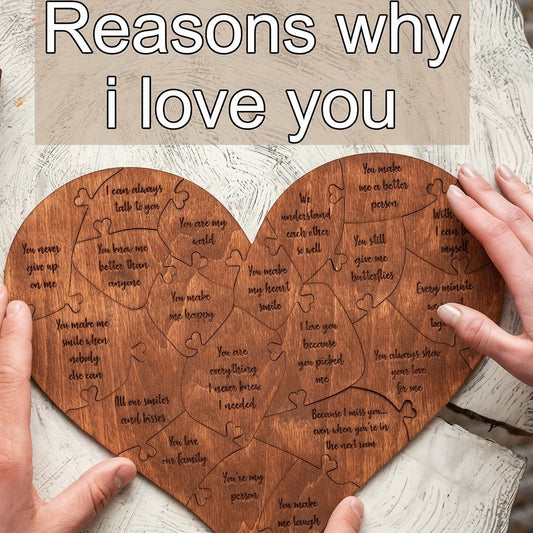 20 Reasons Why I Love You Wooden Heart Puzzle-1