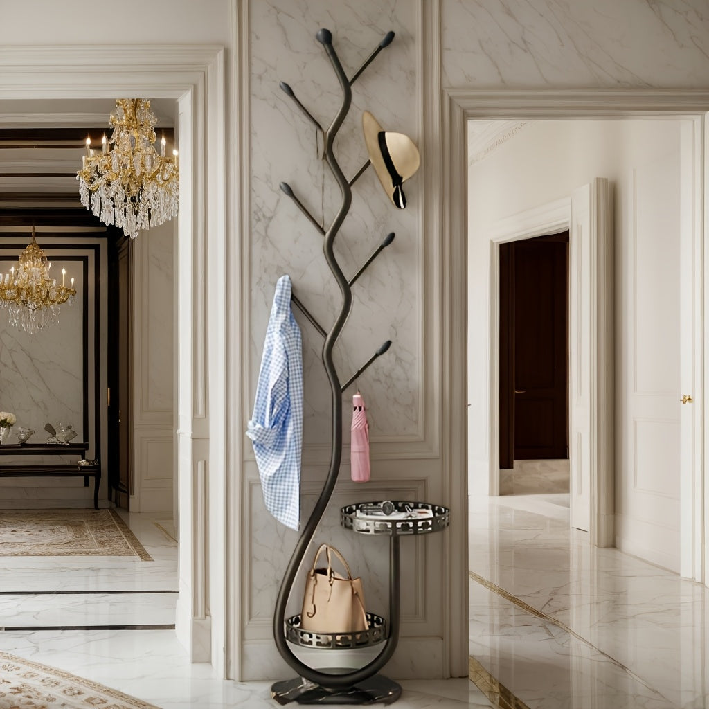 Freestanding Metal Coat Rack with Branch Hooks-2