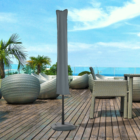 Waterproof Garden Offset Umbrella Cover with Zipper - Grey-1