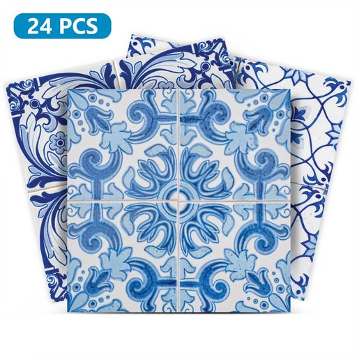 Multiple shapes designs for Blue backsplash bathroom decoration Tile Stickers Model - C3-0