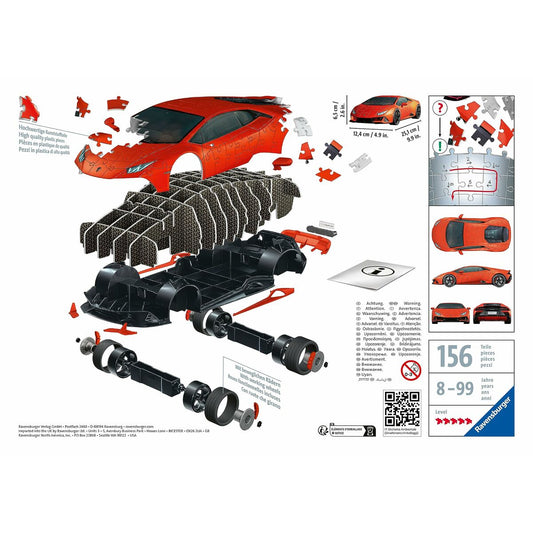 3D Puzzle Ravensburger Lamborghini 25 cm Car 108 Pieces-1