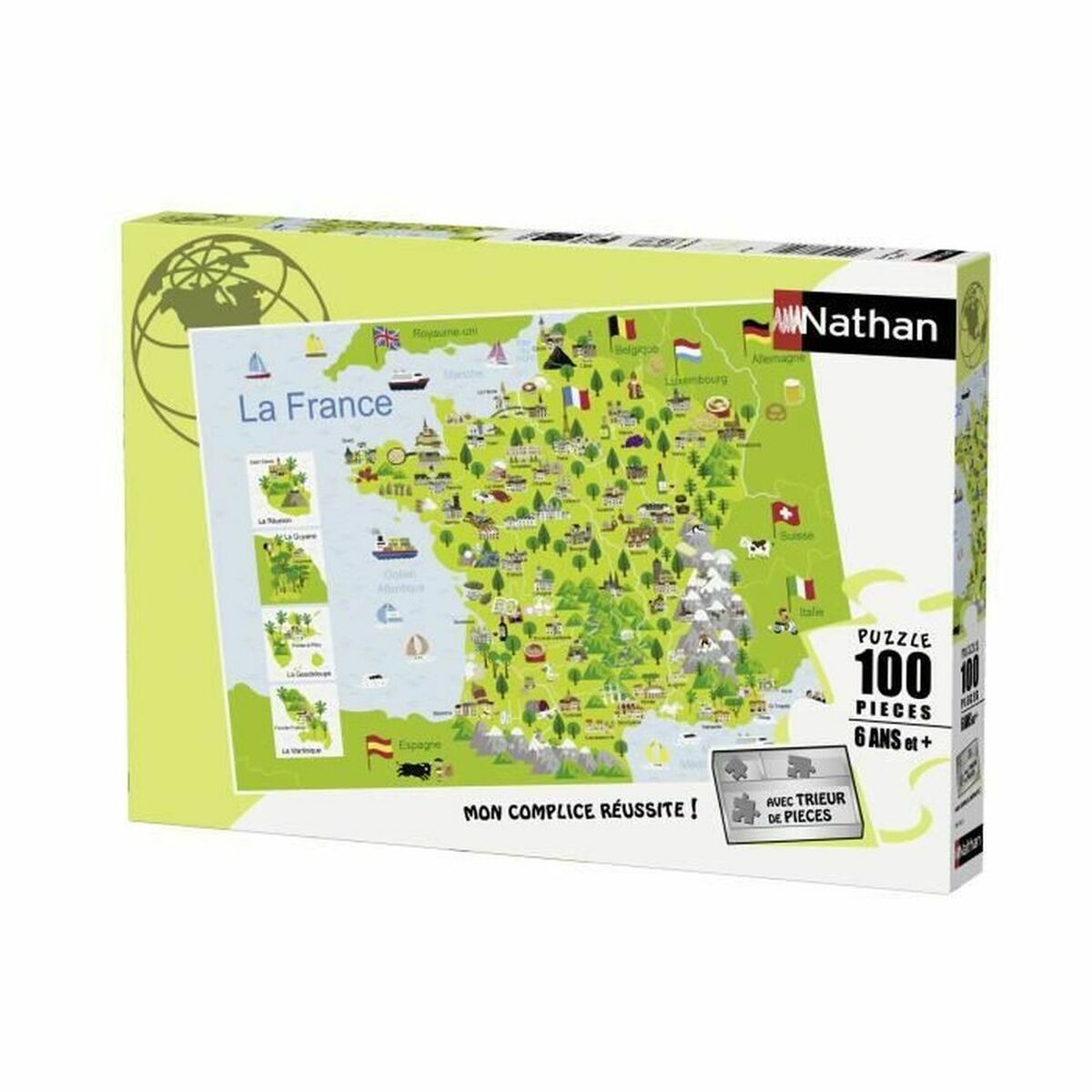 Puzzle Nathan Map of France 100 Pieces (100 Units)-0