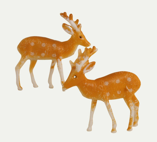 Retro Plastic Reindeer 1.5" - 4pcs-1