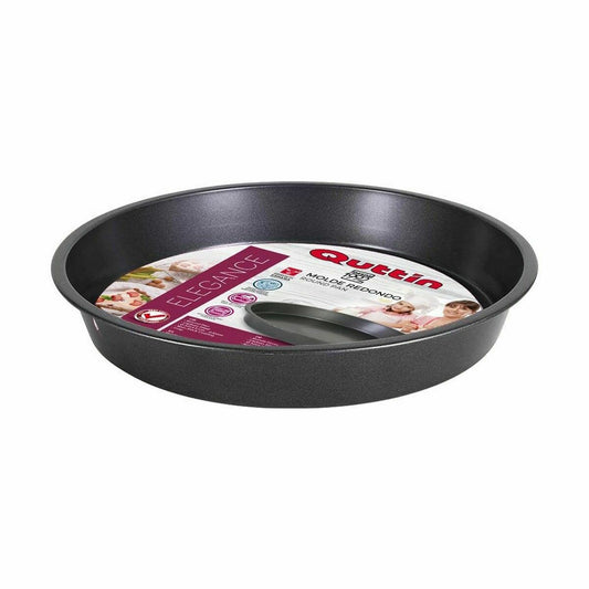 Cake Mould Quttin Black Carbon steel 32 x 4,5 cm (12 Units)-1